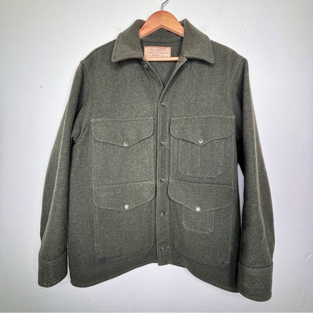 Vintage 60s-70s Filson Wool Mackinaw Cruiser Jacket Green Size Large